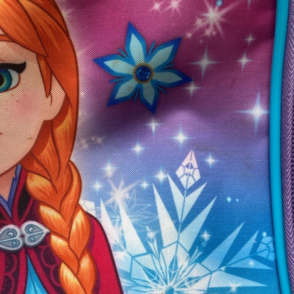 Disney Frozen Backpack Luggage Rolling suitcase Elsa Anna Purple zipper luggage - Picture 12 of 12